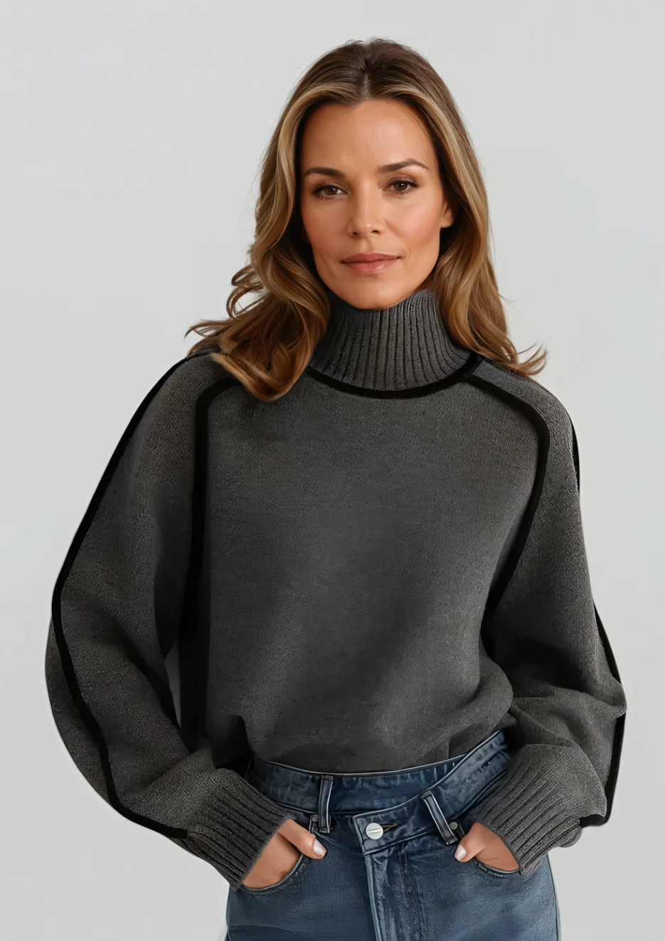 Emilie™ | Oversized Sweater med Kontrast-Syninger - Freya Kobenhavn