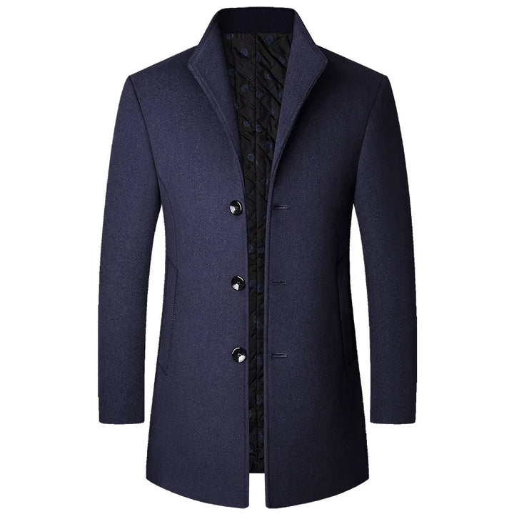 Thage | Herre Vinter Uld Trenchcoat Klassisk Moderne