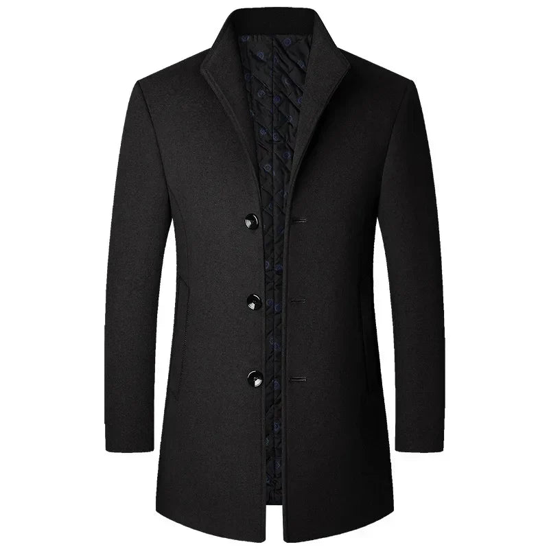 Thage | Herre Vinter Uld Trenchcoat Klassisk Moderne