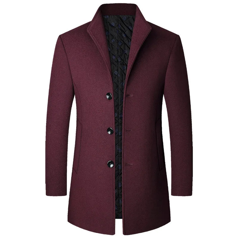 Thage | Herre Vinter Uld Trenchcoat Klassisk Moderne