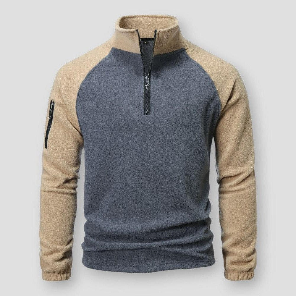 Hemming | Herre Sweatshirt med Lynlås og Kontrastærmer - Freya Kobenhavn