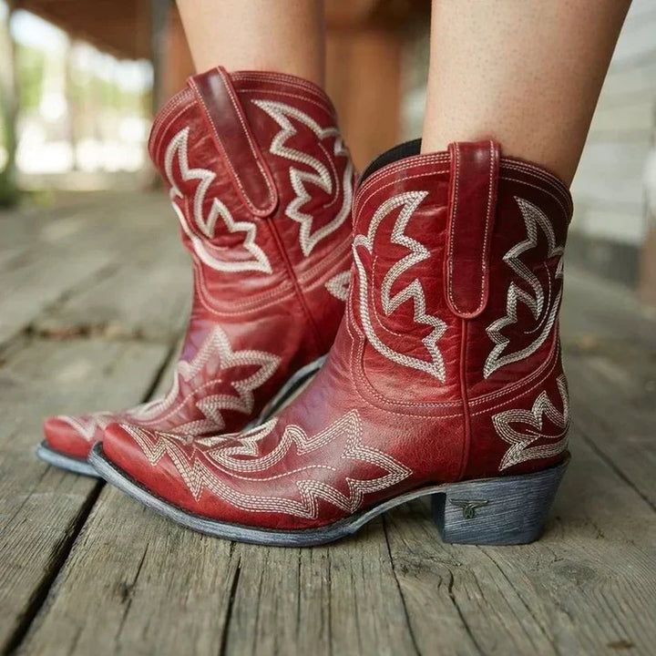 Josefine | Broderede cowboyboots med hældetalje - Freya Kobenhavn