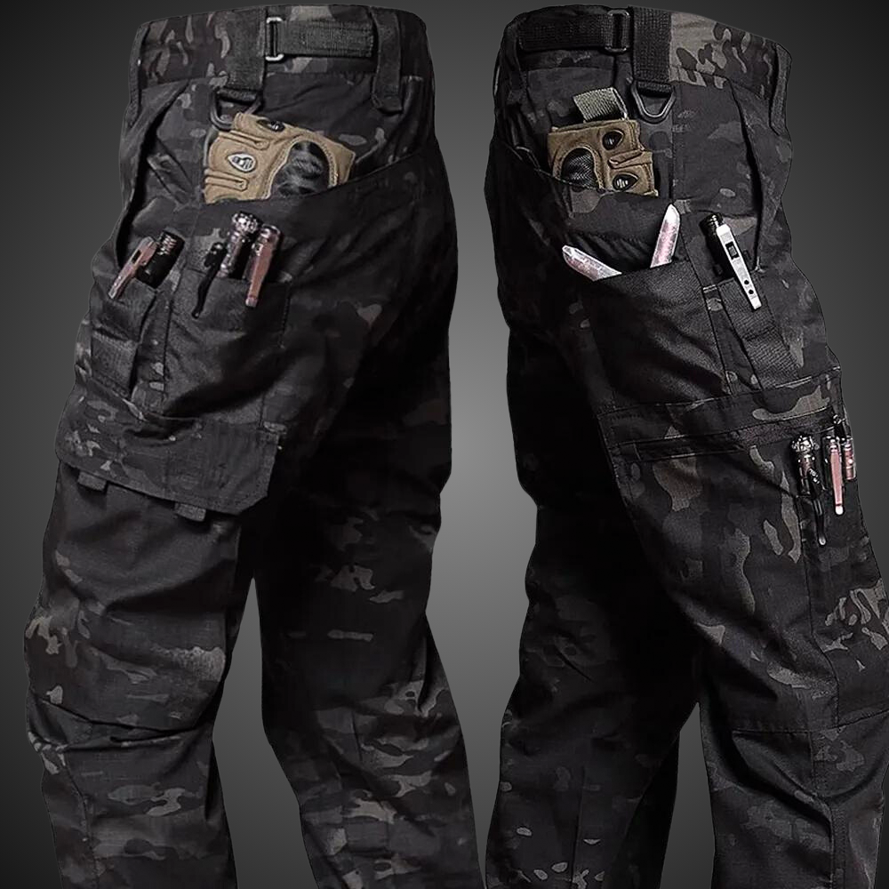 Knud | Herre Camo Cargo Bukser Med Flere Lommer - Freya Kobenhavn