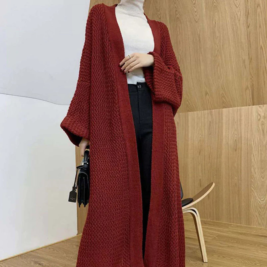 Alette | Hyggelig Lang Strikket Cardigan Dame