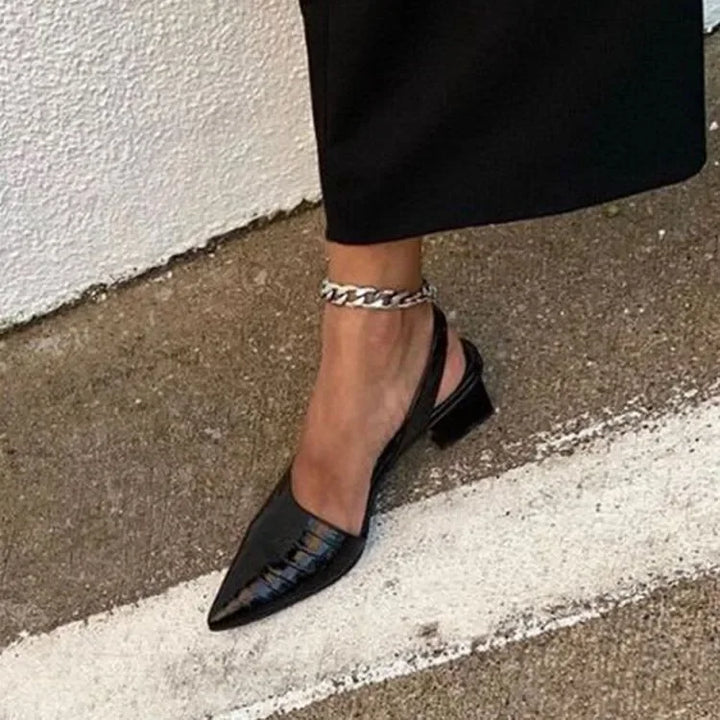 Rosanne | Pumps med Blokhæl og Spids Tå