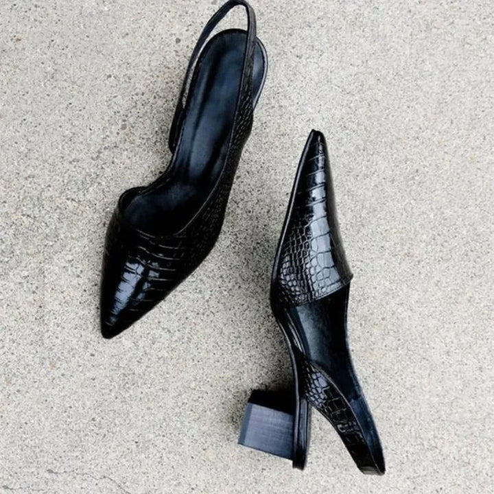 Rosanne | Pumps med Blokhæl og Spids Tå