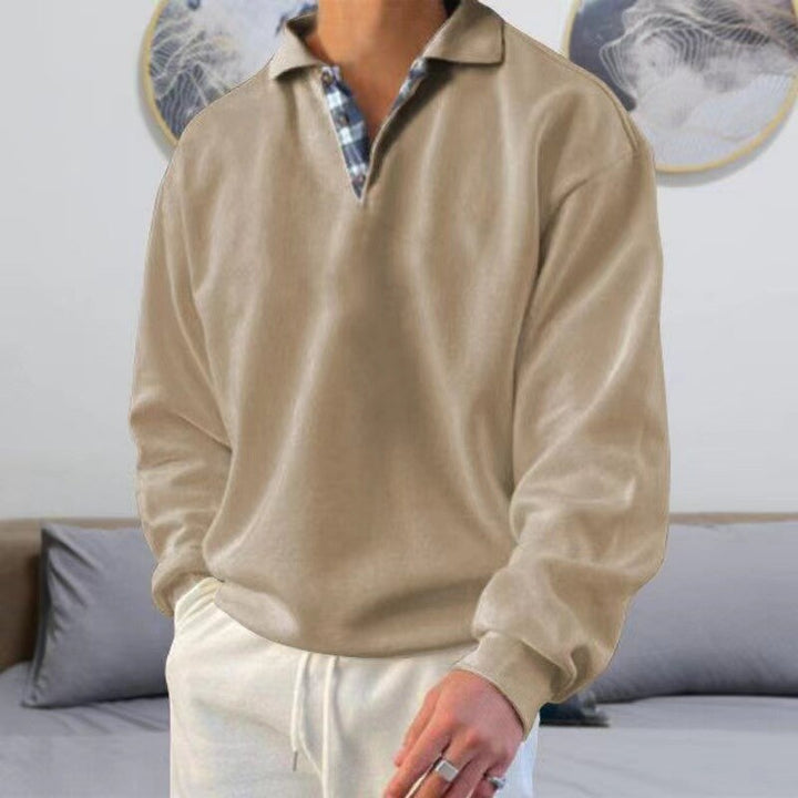 Valdemar | Herre Casual Pullover med Ternet Krave - Freya Kobenhavn