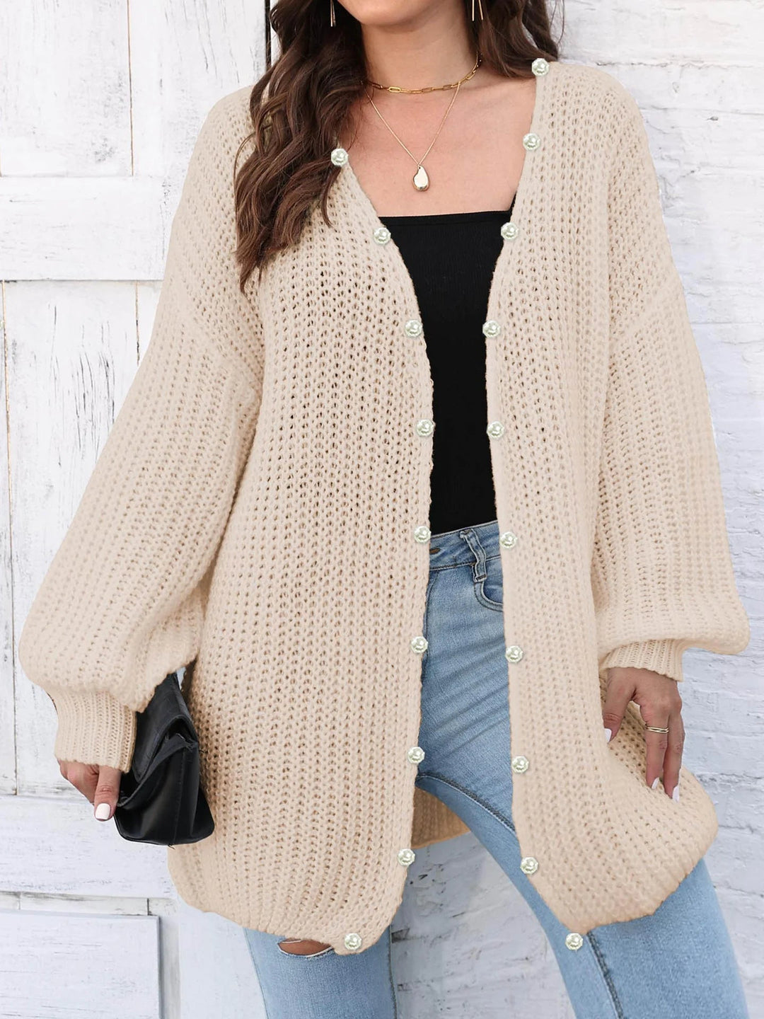 Karen | Elegant Dame Cardigan med Perleknapper - Freya Kobenhavn