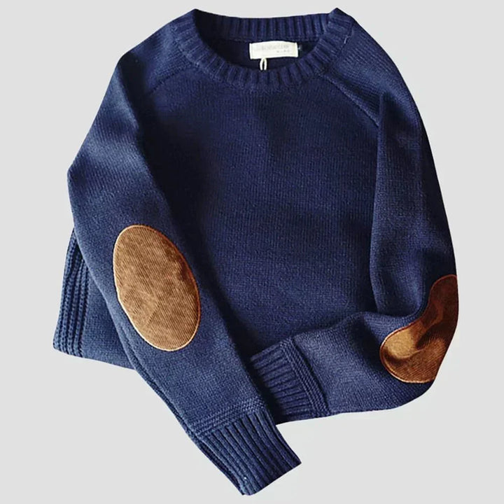 Thilde | Herre Rød Striksweater Med Albuelapper - Freya Kobenhavn