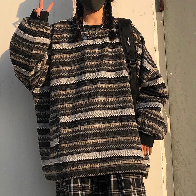 Margrethe | Dame Casual Stribet Oversized Sweater - Freya Kobenhavn