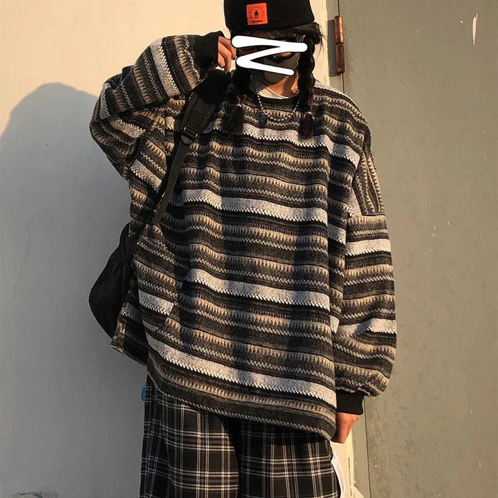 Margrethe | Dame Casual Stribet Oversized Sweater - Freya Kobenhavn
