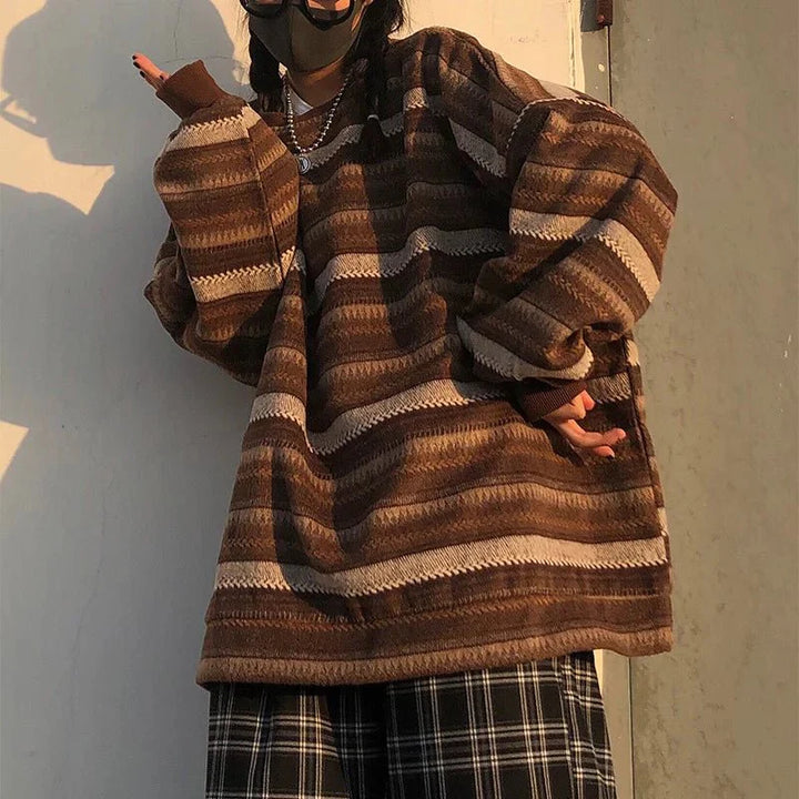 Margrethe | Dame Casual Stribet Oversized Sweater - Freya Kobenhavn