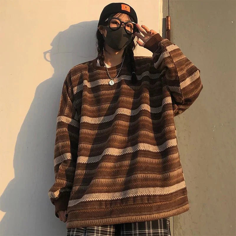 Margrethe | Dame Casual Stribet Oversized Sweater - Freya Kobenhavn