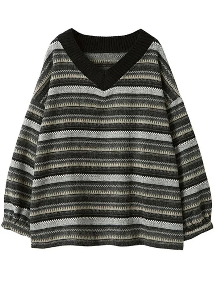 Margrethe | Dame Casual Stribet Oversized Sweater - Freya Kobenhavn