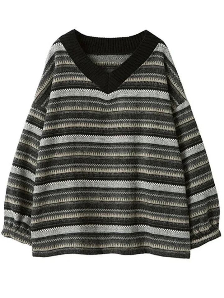 Margrethe | Dame Casual Stribet Oversized Sweater - Freya Kobenhavn