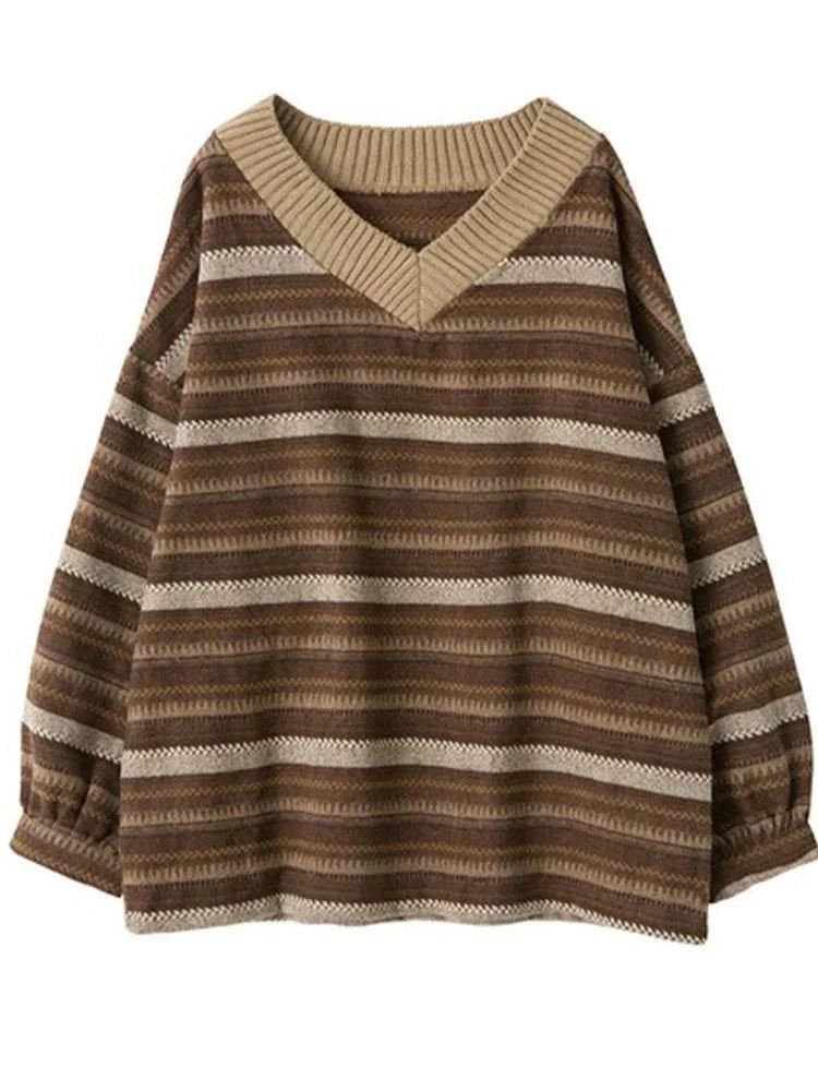 Margrethe | Dame Casual Stribet Oversized Sweater - Freya Kobenhavn