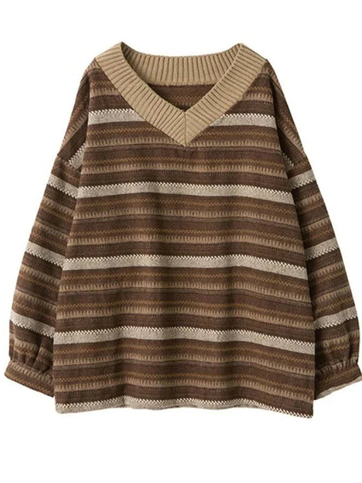 Margrethe | Dame Casual Stribet Oversized Sweater - Freya Kobenhavn