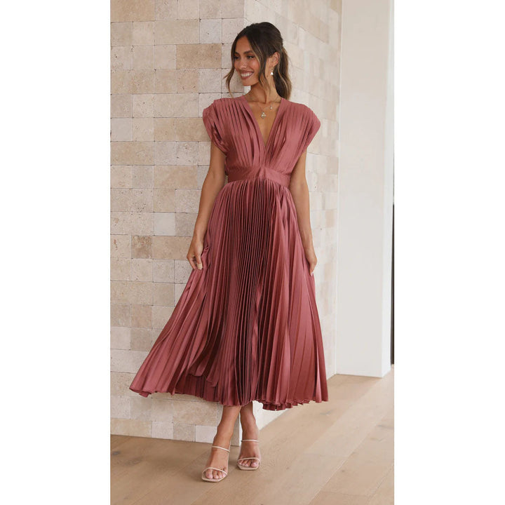 Lilian | Elegant Plisseret Lang Kjole - Freya Kobenhavn
