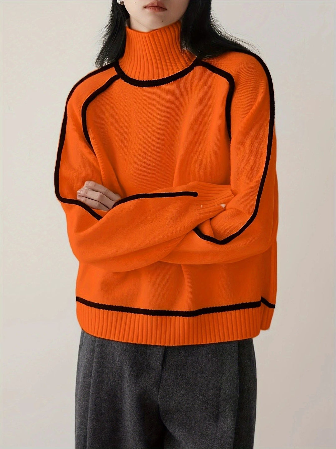 Emilie™ | Oversized Sweater med Kontrast-Syninger - Freya Kobenhavn