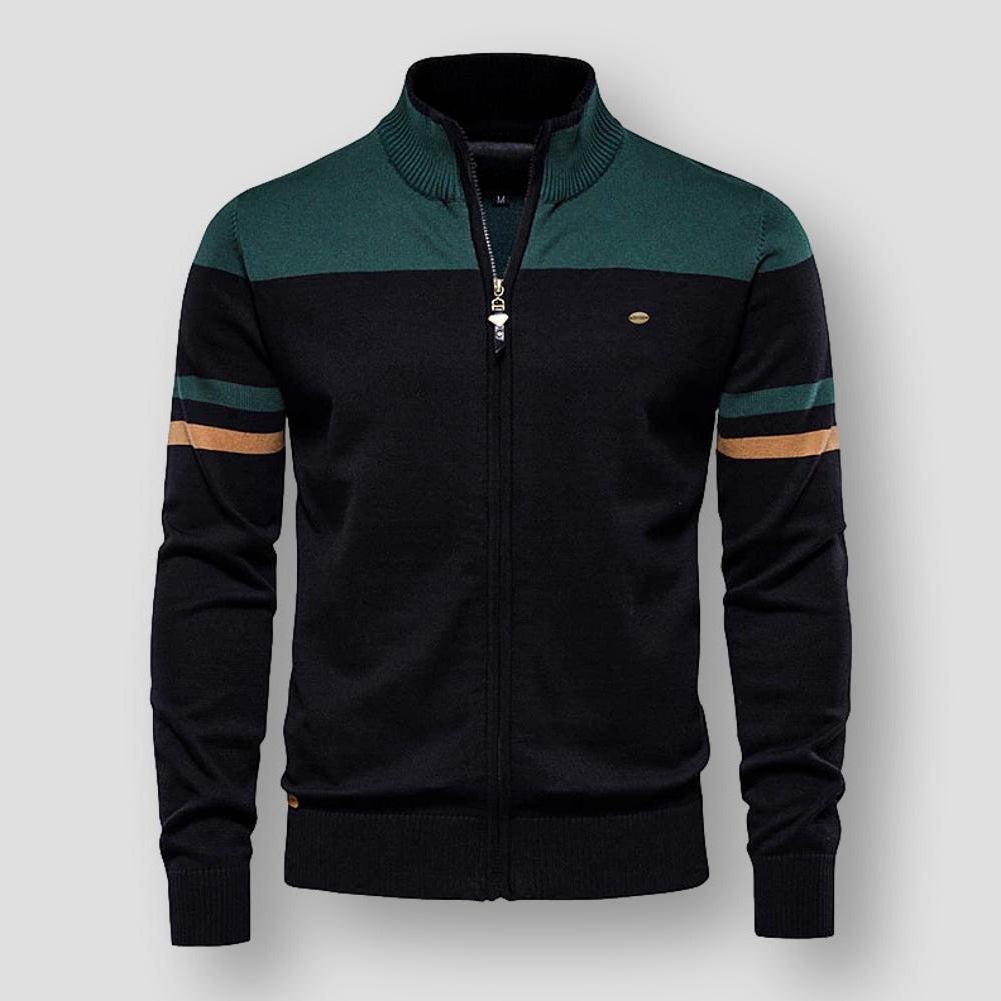 Halvor | Herre Vinter Zip-Up Jakke med Kontraststriber - Freya Kobenhavn