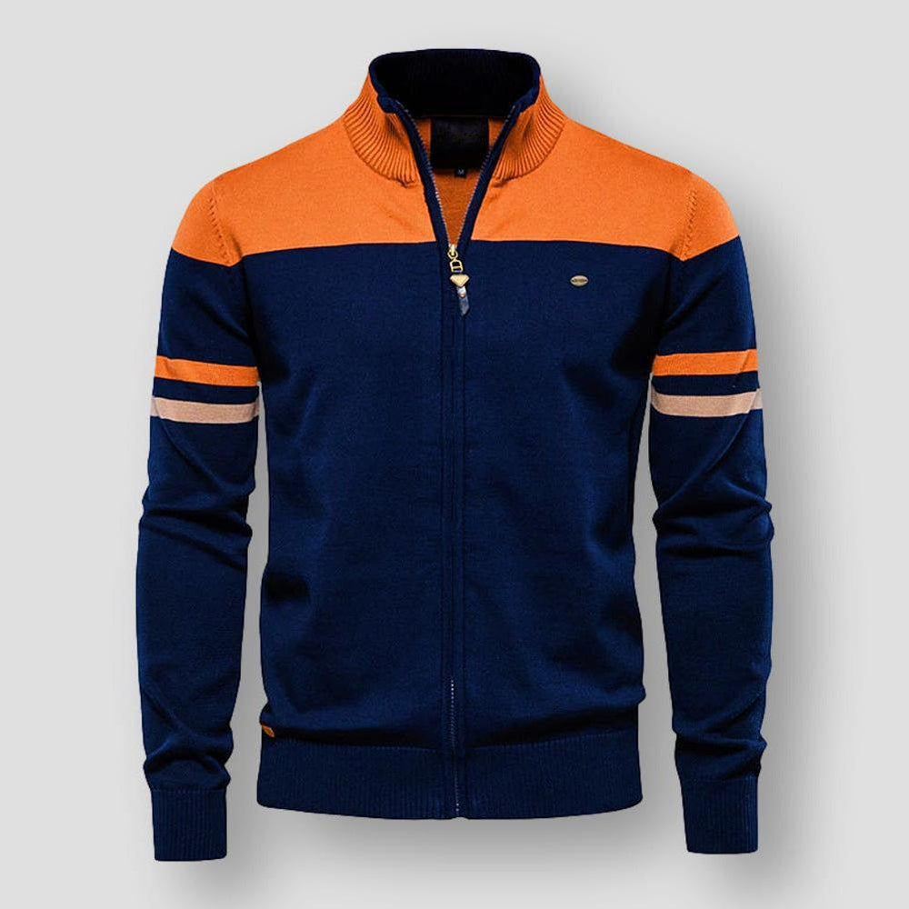 Halvor | Herre Vinter Zip-Up Jakke med Kontraststriber - Freya Kobenhavn