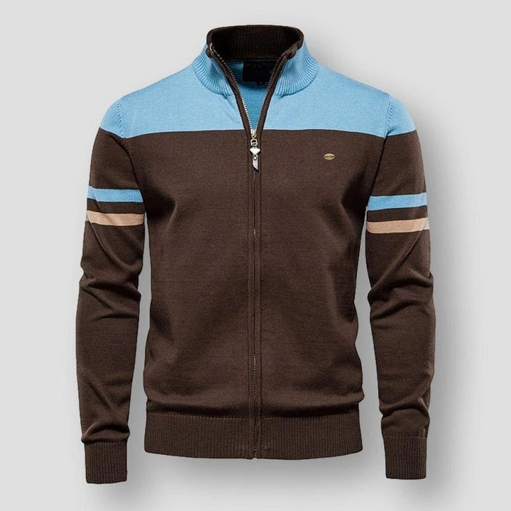 Halvor | Herre Vinter Zip-Up Jakke med Kontraststriber - Freya Kobenhavn