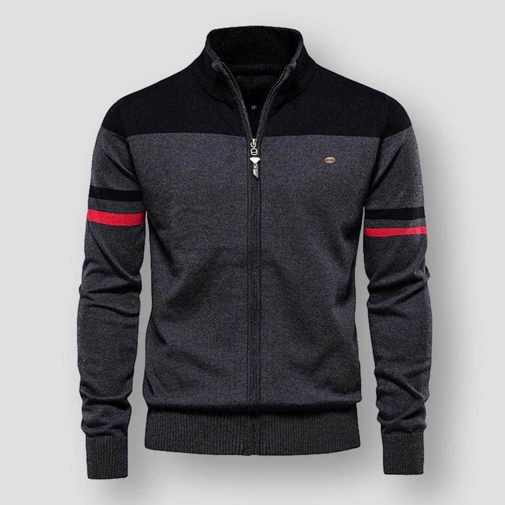Halvor | Herre Vinter Zip-Up Jakke med Kontraststriber - Freya Kobenhavn