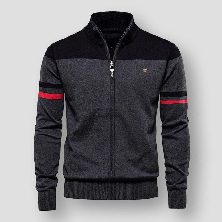 Halvor | Herre Vinter Zip-Up Jakke med Kontraststriber - Freya Kobenhavn