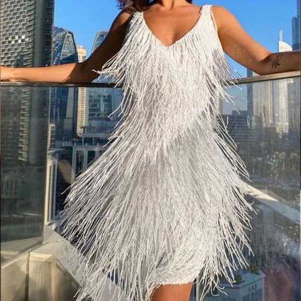 Karla™ | Frynset Glitrende Mini Kjole - Freya Kobenhavn