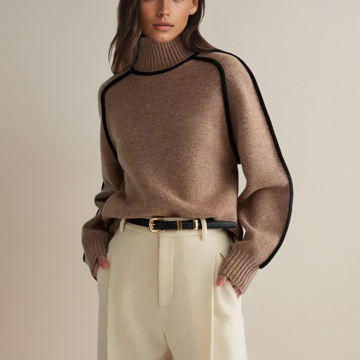Emilie™ | Oversized Sweater med Kontrast-Syninger - Freya Kobenhavn