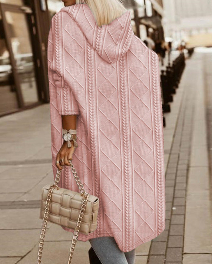 Josephine | Damen Winter Strickmantel mit Kapuze und Taschen - Freya Kobenhavn