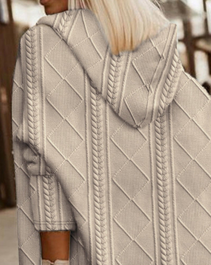 Josephine | Damen Winter Strickmantel mit Kapuze und Taschen - Freya Kobenhavn