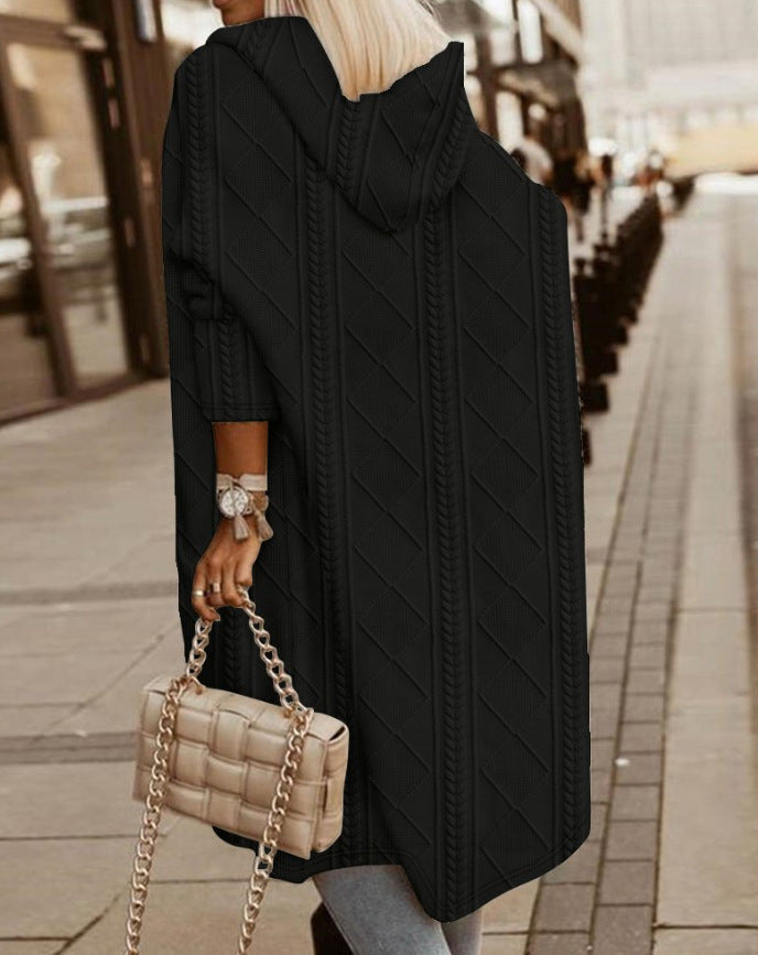 Josephine | Damen Winter Strickmantel mit Kapuze und Taschen - Freya Kobenhavn