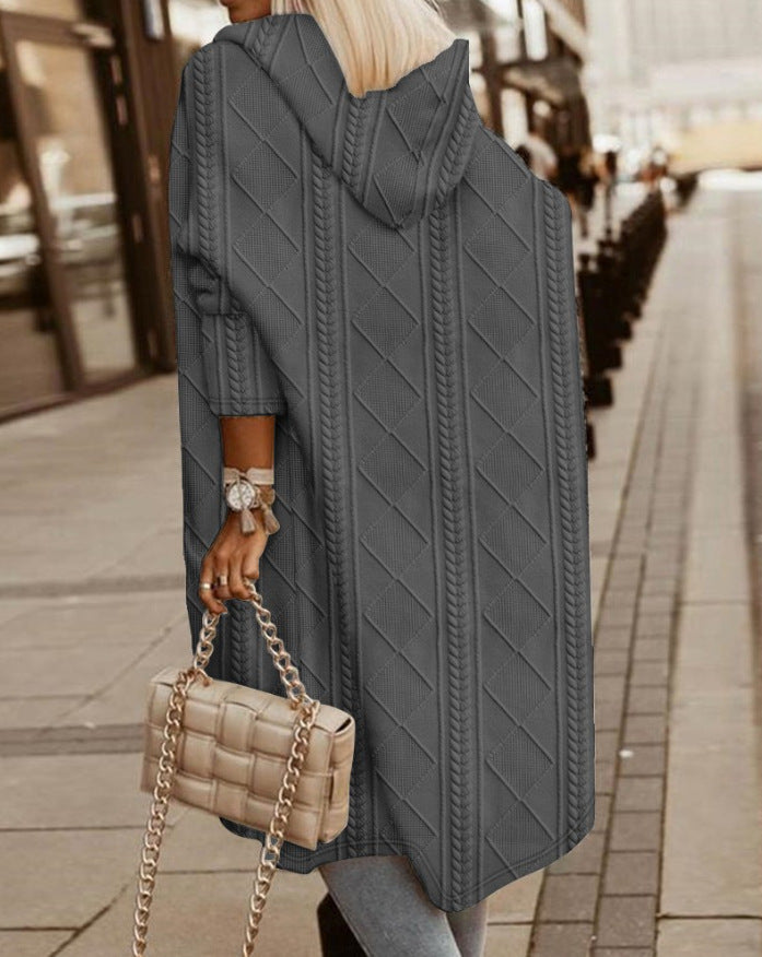 Josephine | Damen Winter Strickmantel mit Kapuze und Taschen - Freya Kobenhavn
