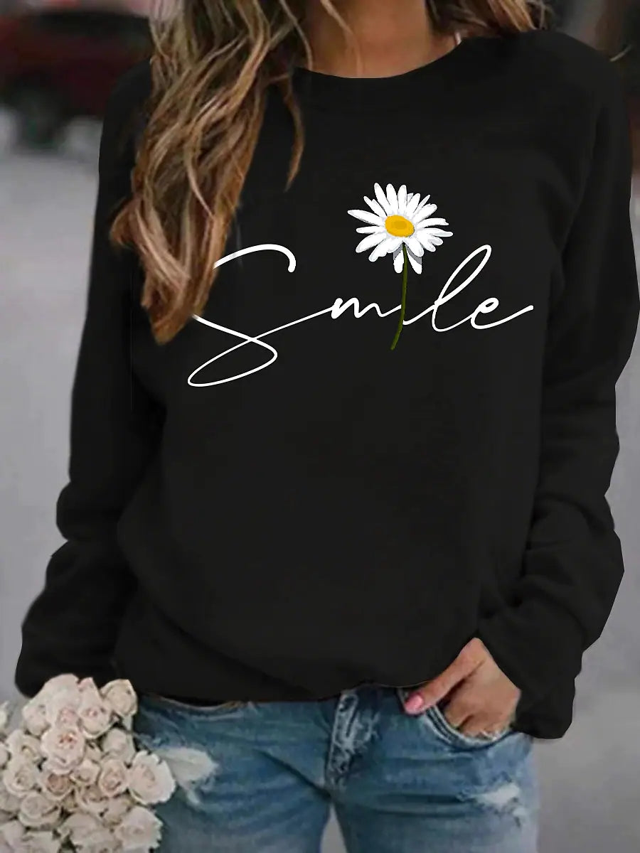 Diana | Vinter Dame Sweatshirt med Smiley Print - Freya Kobenhavn