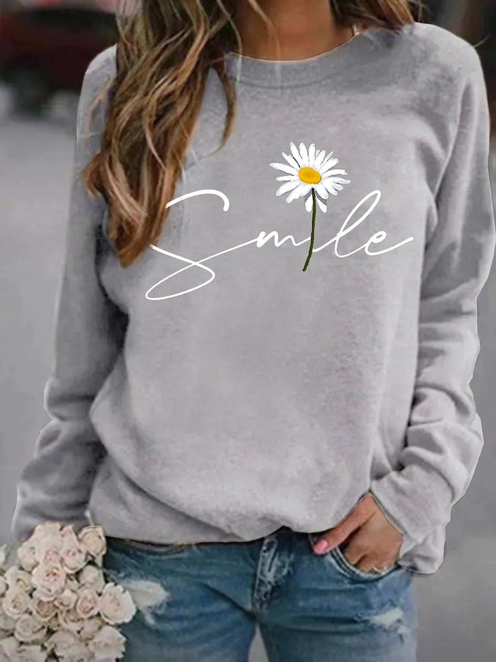 Diana | Vinter Dame Sweatshirt med Smiley Print - Freya Kobenhavn