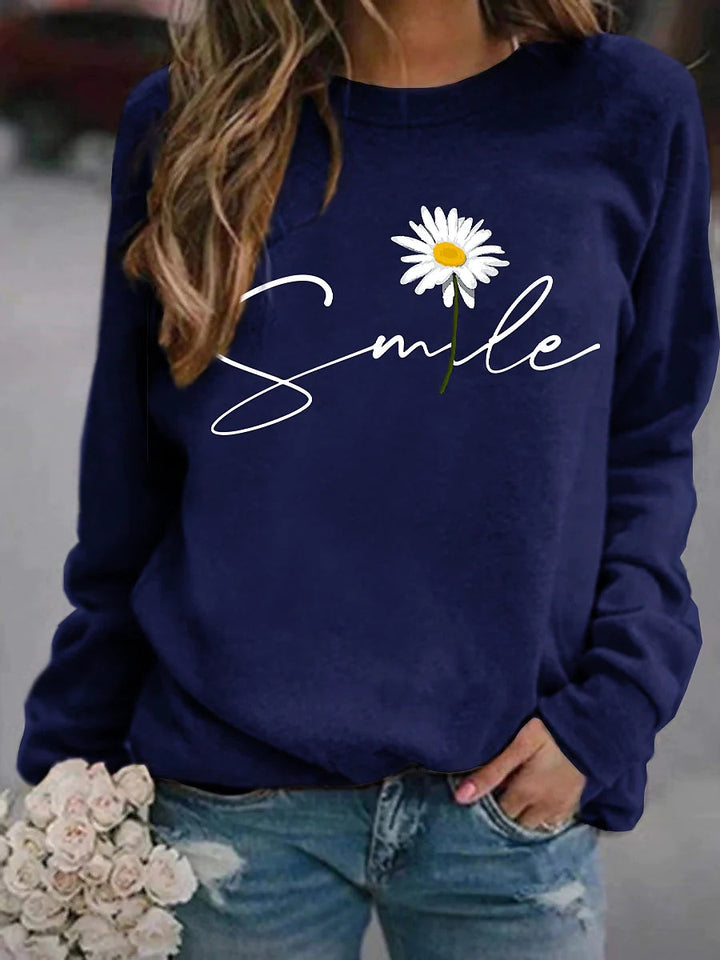 Diana | Vinter Dame Sweatshirt med Smiley Print - Freya Kobenhavn
