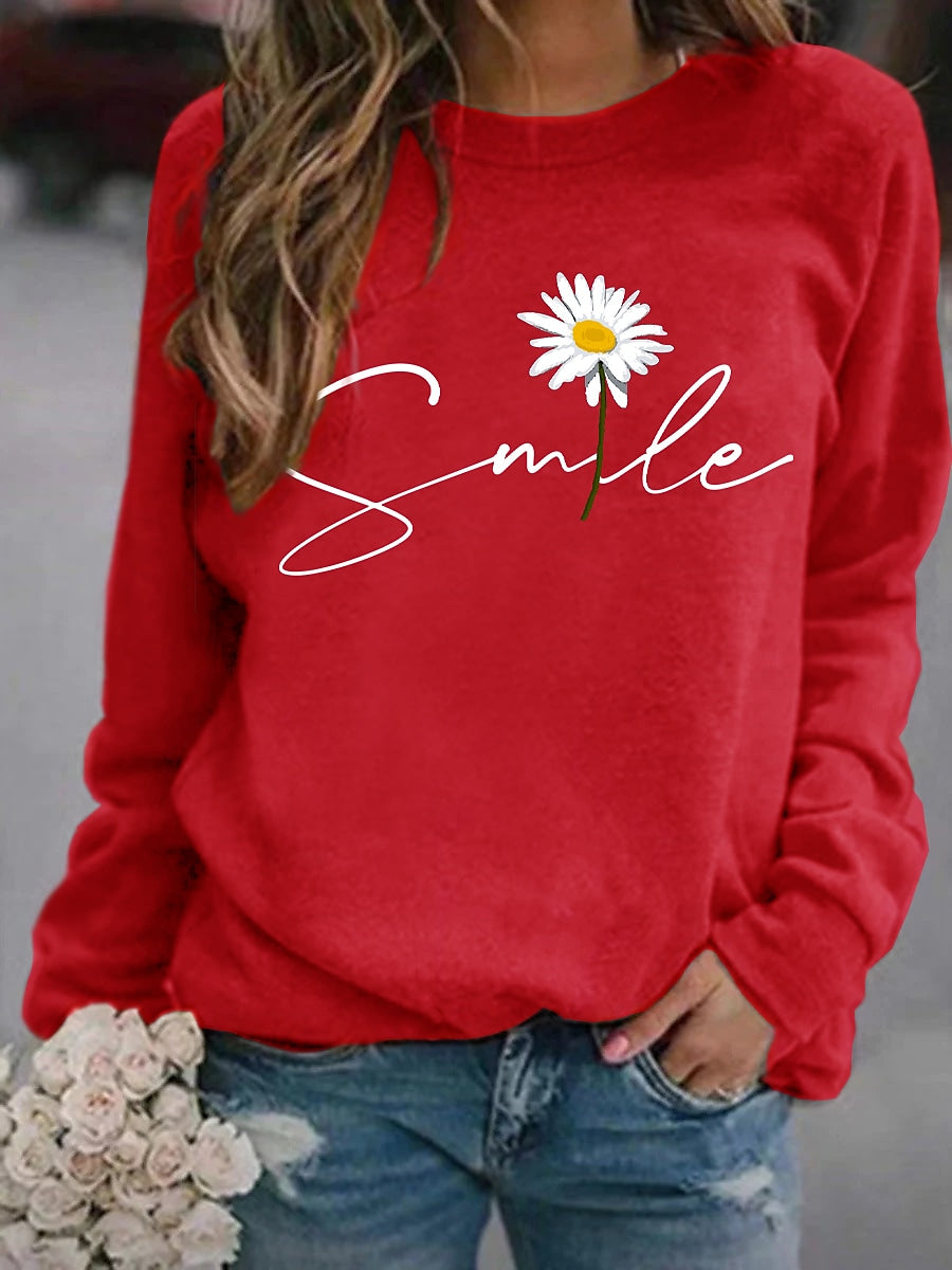 Diana | Vinter Dame Sweatshirt med Smiley Print - Freya Kobenhavn