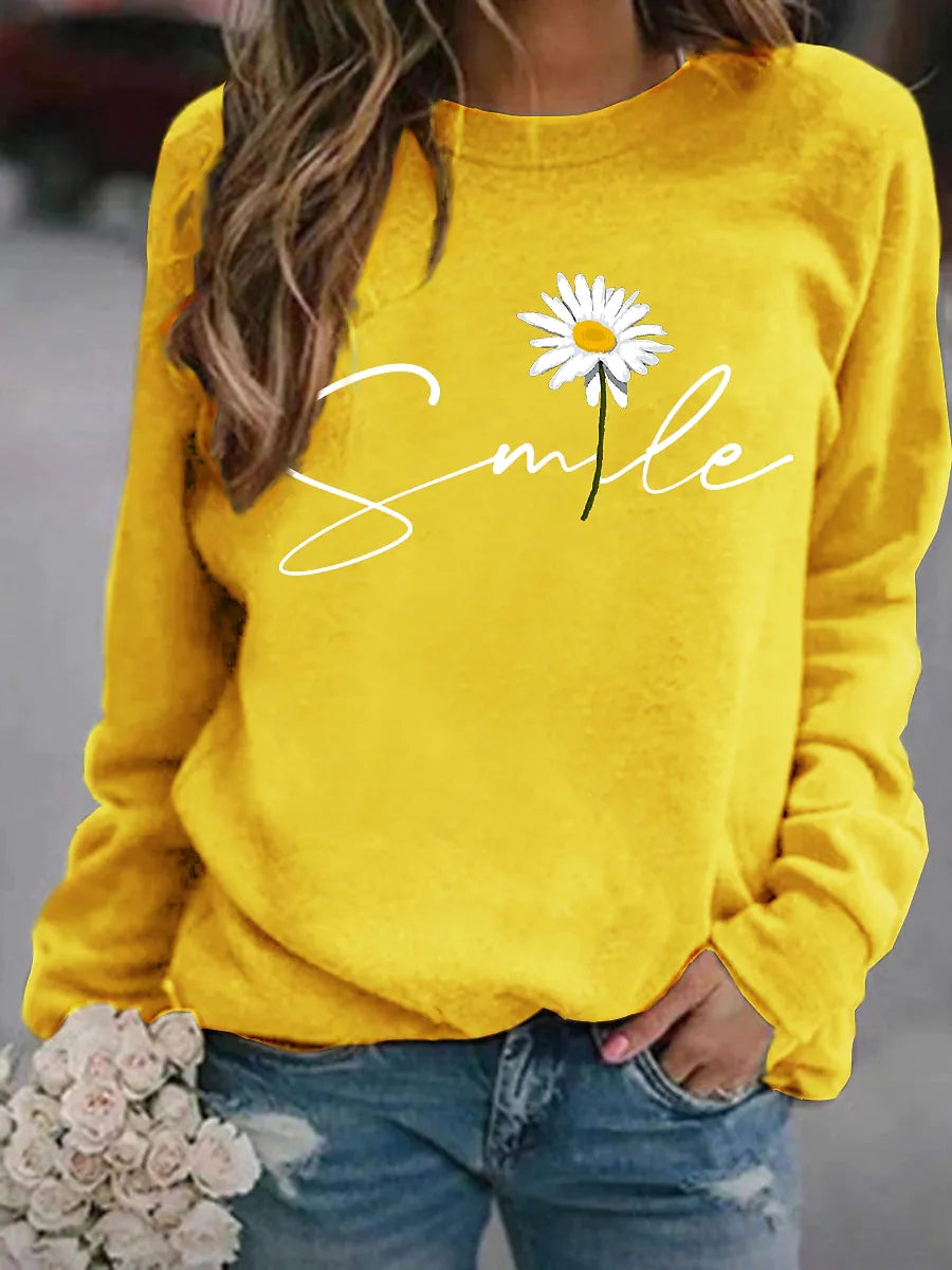Diana | Vinter Dame Sweatshirt med Smiley Print - Freya Kobenhavn