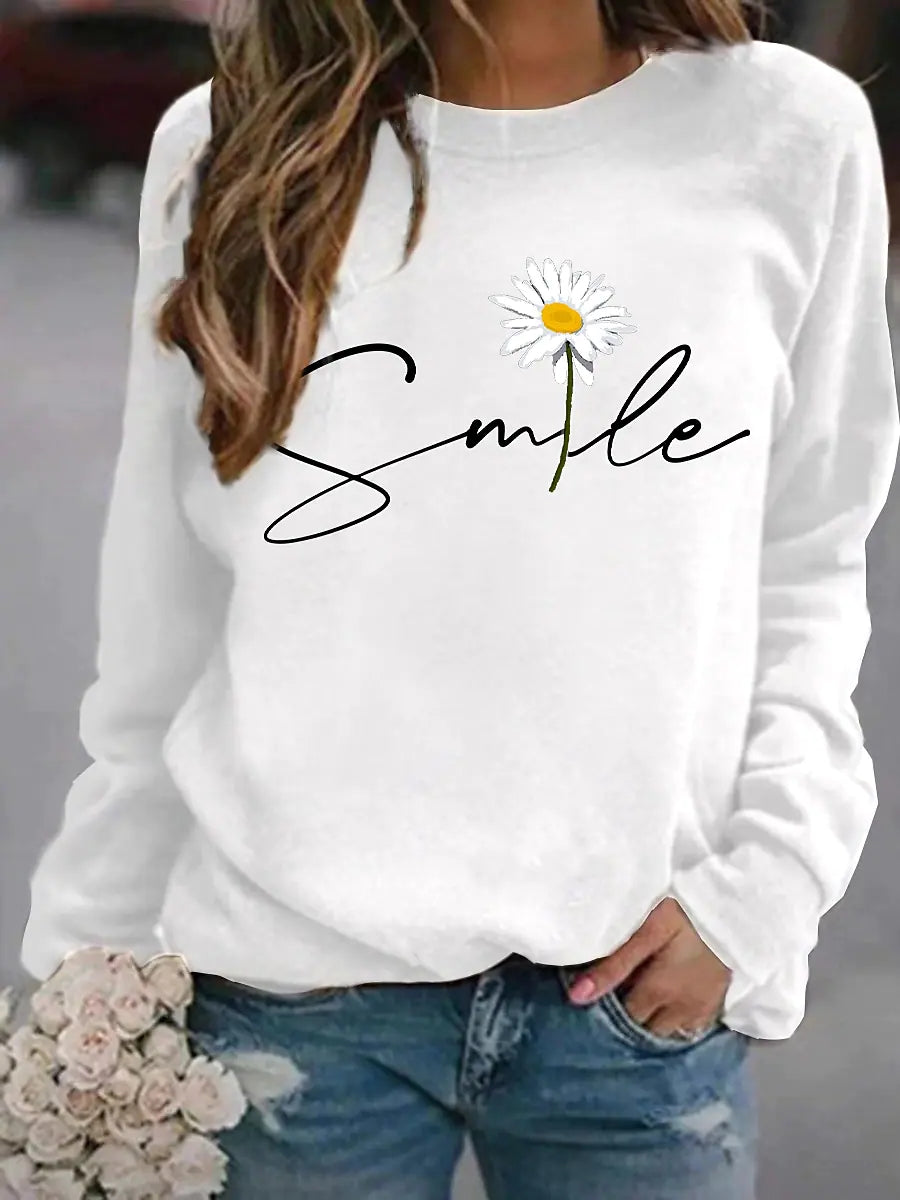 Diana | Vinter Dame Sweatshirt med Smiley Print - Freya Kobenhavn