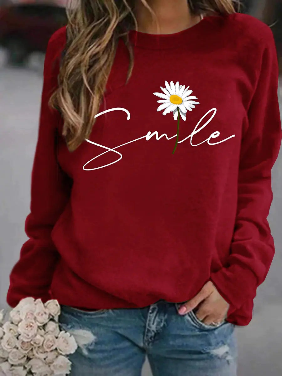 Diana | Vinter Dame Sweatshirt med Smiley Print - Freya Kobenhavn