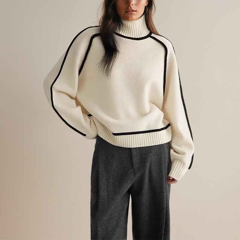 Emilie™ | Oversized Sweater med Kontrast-Syninger - Freya Kobenhavn