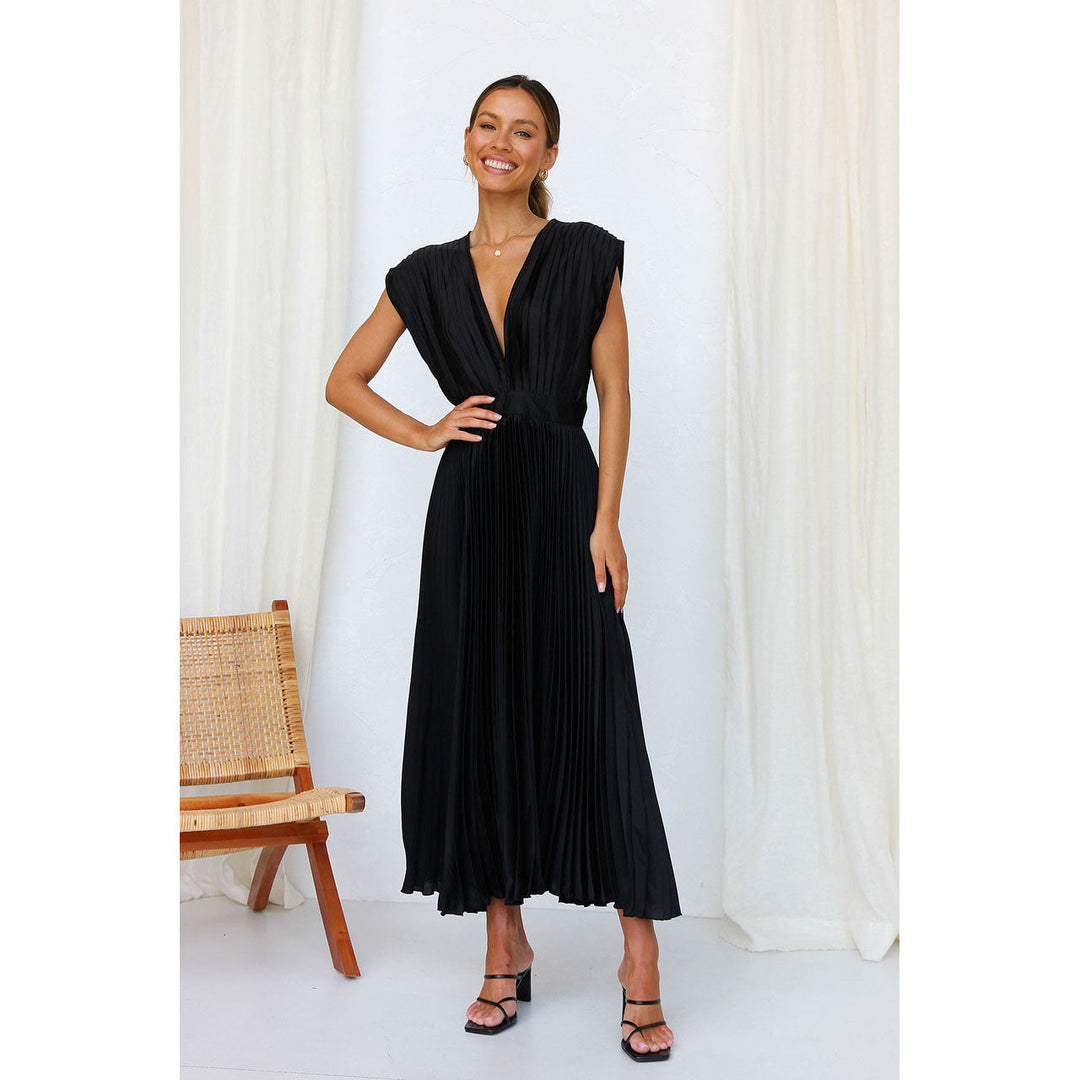 Lilian | Elegant Plisseret Lang Kjole - Freya Kobenhavn