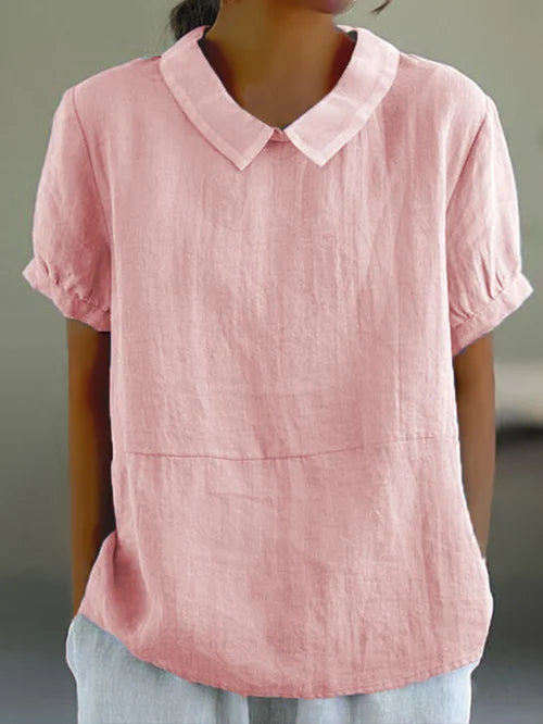 Amalie™ | Casual Bluse med Krave og Pufærmer - Freya Kobenhavn