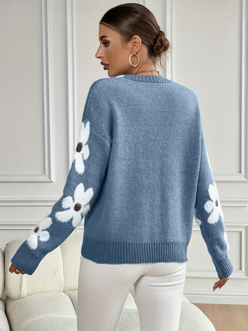 Karla | Dame Vinter Sweater med Blomstermønster - Freya Kobenhavn