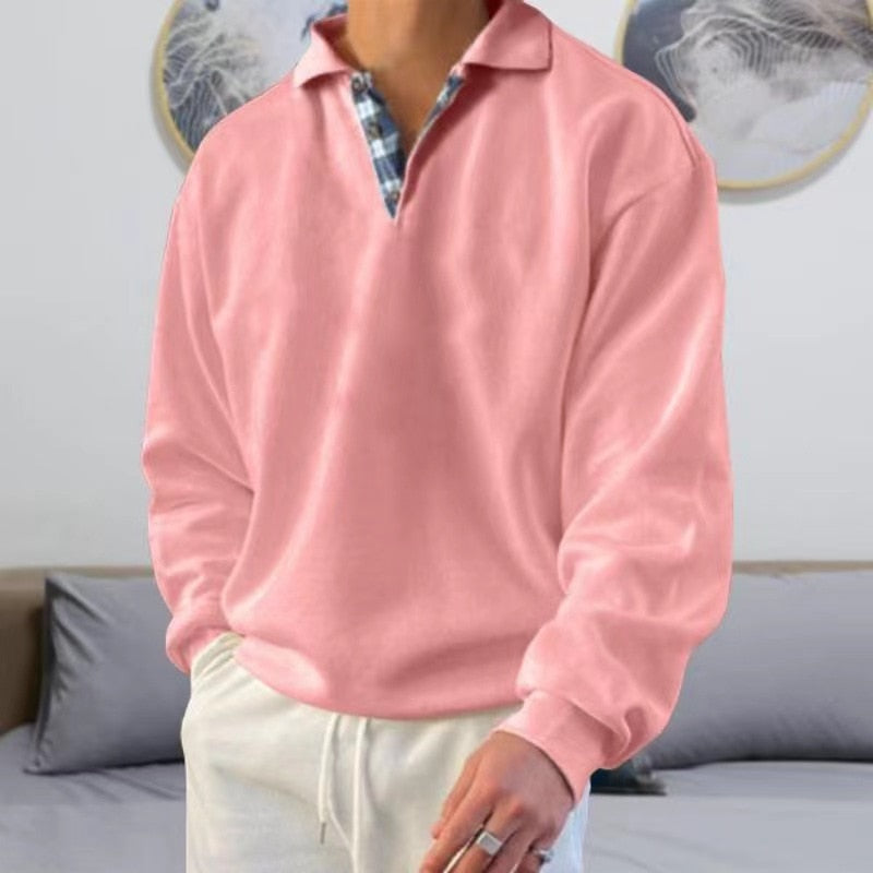 Valdemar | Herre Casual Pullover med Ternet Krave - Freya Kobenhavn