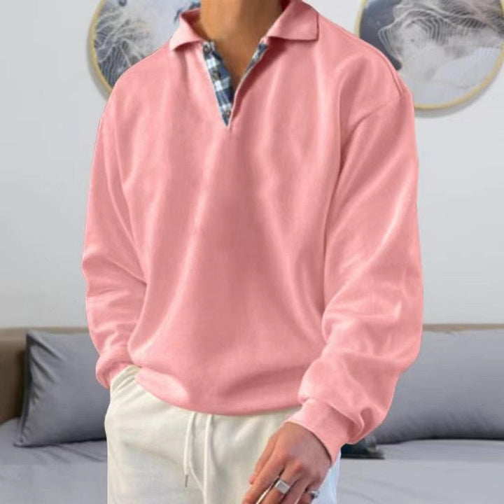 Valdemar | Herre Casual Pullover med Ternet Krave - Freya Kobenhavn
