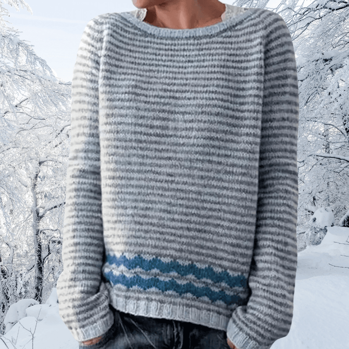 Marianne | Dame Behagelig Stribet Uldsweater - Freya Kobenhavn