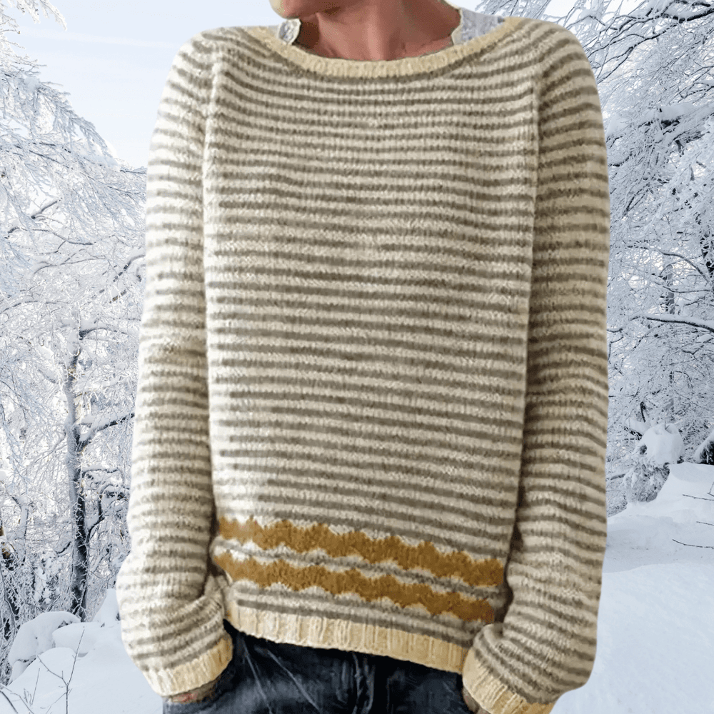 Marianne | Dame Behagelig Stribet Uldsweater - Freya Kobenhavn