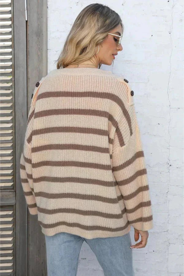 Nanna | Dame Stribet Behagelig Striksweater - Freya Kobenhavn